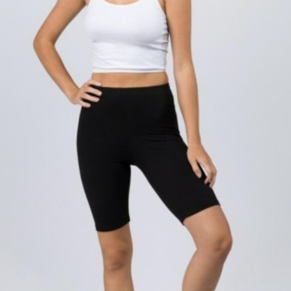 Solid Black Bike Shorts